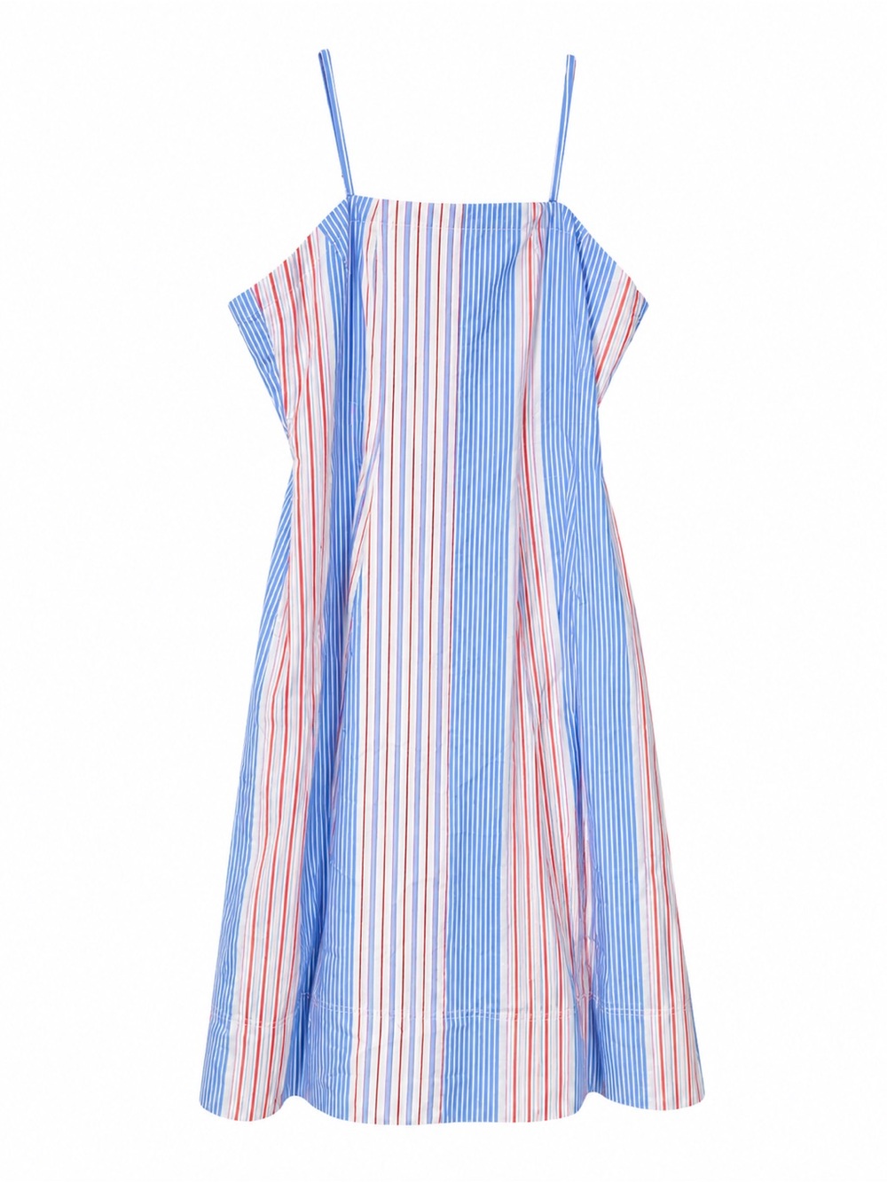 Women Blue & Red Stripe Sundress with Spaghetti Straps size XL free assembly NWT